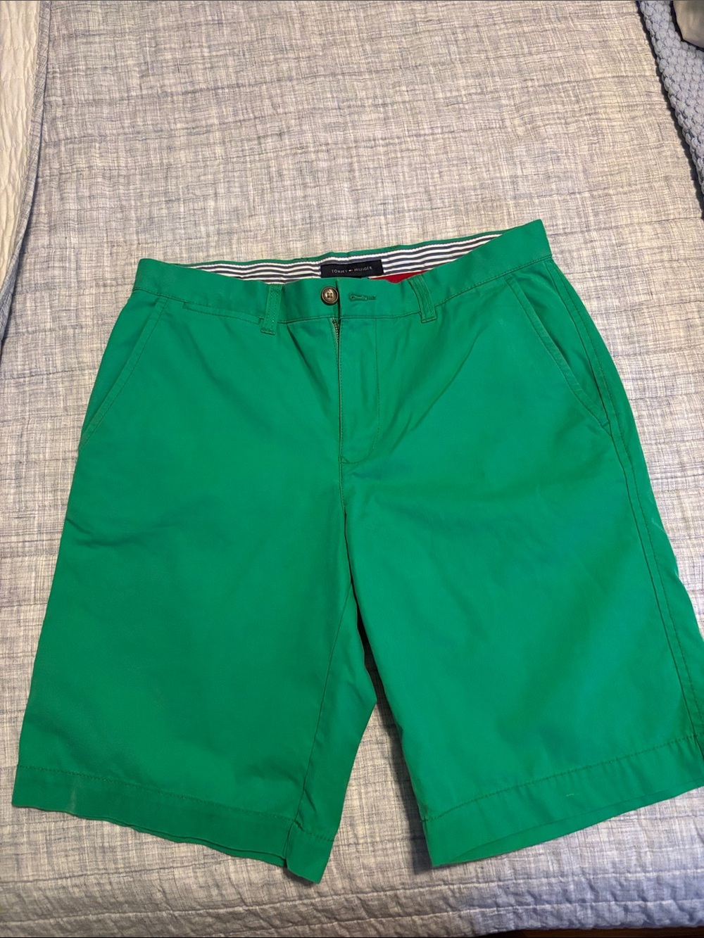 Tommy Hilfiger Kelly Green Flat-Front Men’s Shorts